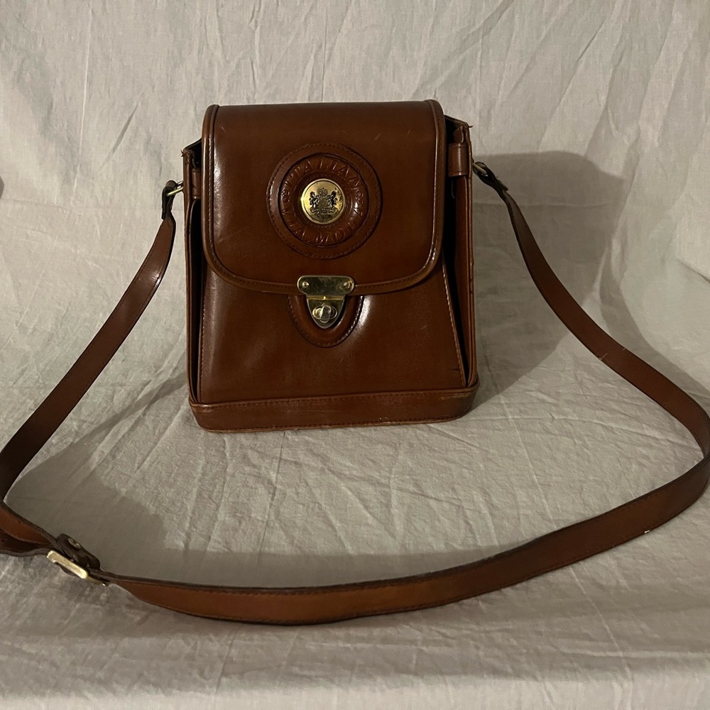 Vintage Brown Leather Crossbody Bag